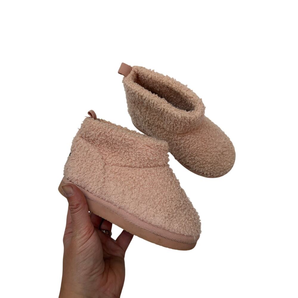 BearPaw Pink Fleece Ankle Boots Toddler Girls 9